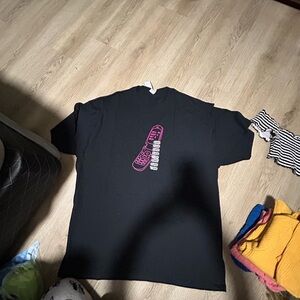 Black T-Shirt with Pink Graphic